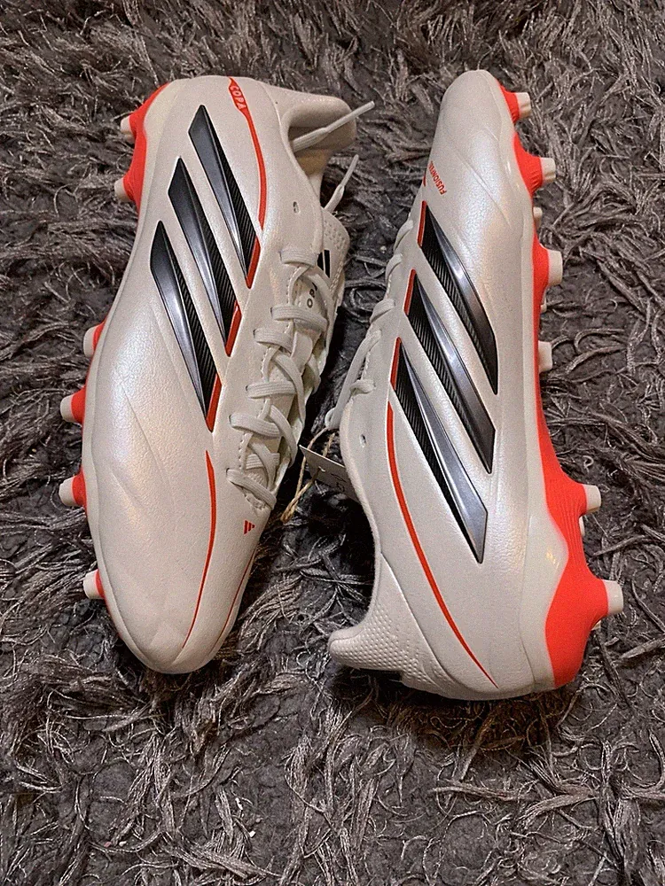 Adidas Copa Pure IV League Firm Ground Soccer Cleats Youth White Red Size 3Y
