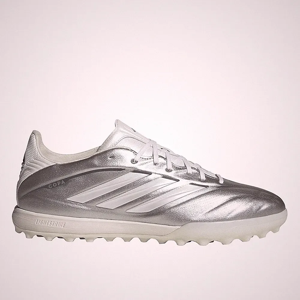 adidas Copa Pure Iv Pro Turf Soccer Mens Silver Sneakers Athletic Shoes JS2559