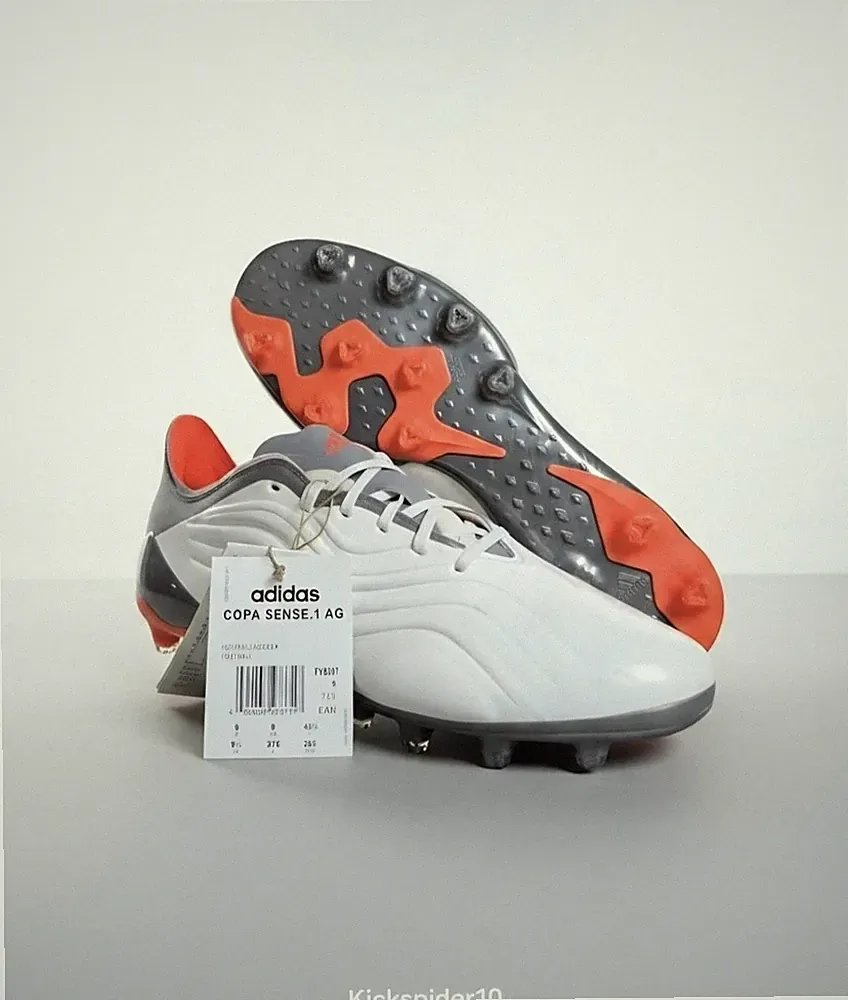​Adidas Copa Sense.1 AG White/Red Soccer Cleats FY6207 Men's 9.5 K-Leather New