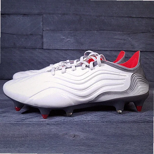 ADIDAS Copa Sense.1 SG Soccer Cleats Mens 7.5 Womens 8.5 White Grey Crimson Red