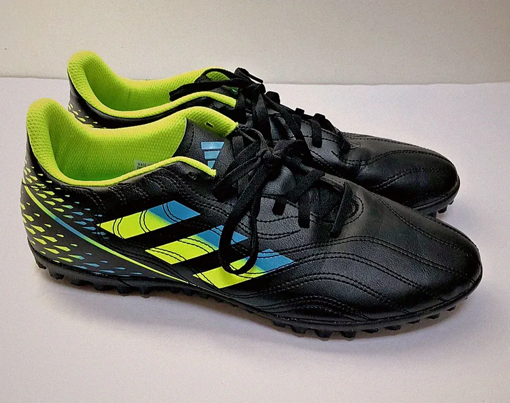 Adidas Copa Sense.4 Black Blue Green Turf Soccer Shoes Men's 10 1/2