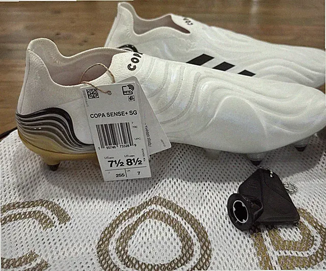 Adidas Copa Sense+ SG Soccer Cleats White Black Gold Men's 7.5/Wms 8.5 HP7840