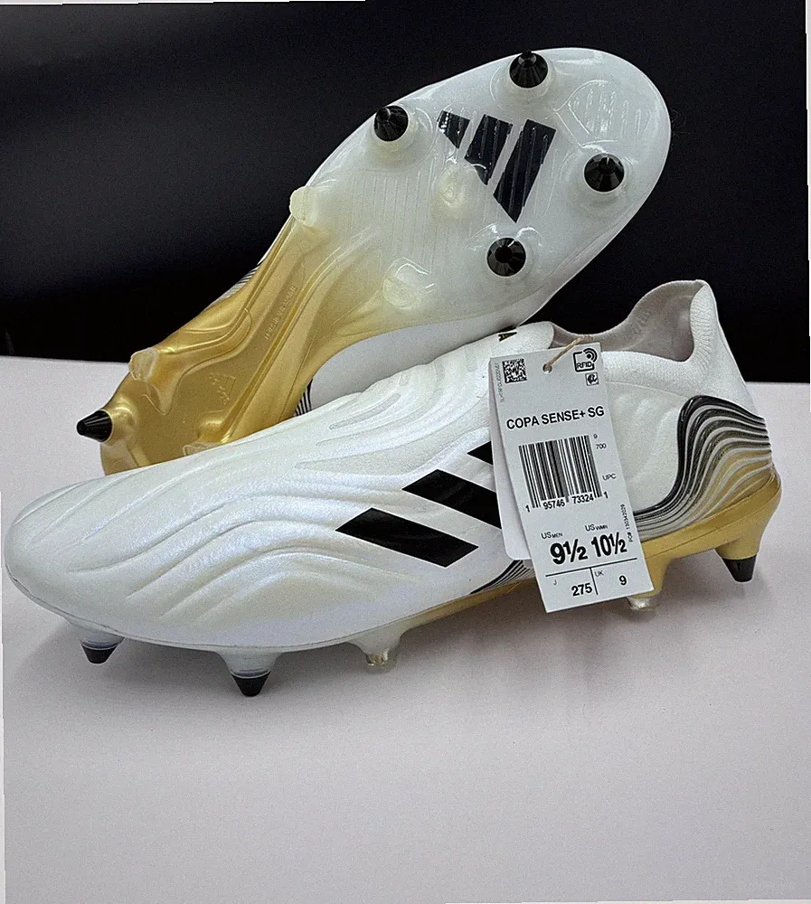 Adidas Copa Sense SG Soft Ground Cleats White Pearl Gold Men’s Size 9.5 HP7840