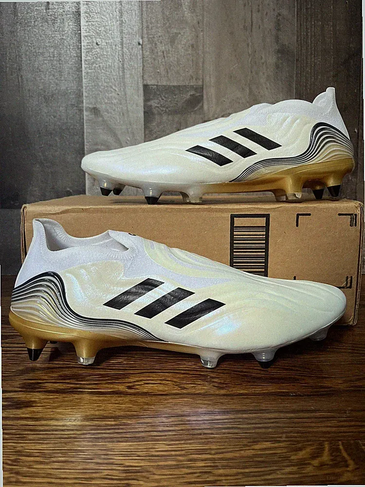 Adidas Copa Sense SG Soft Ground Cleats White Pearl Gold Mens Size 11 - HP7840