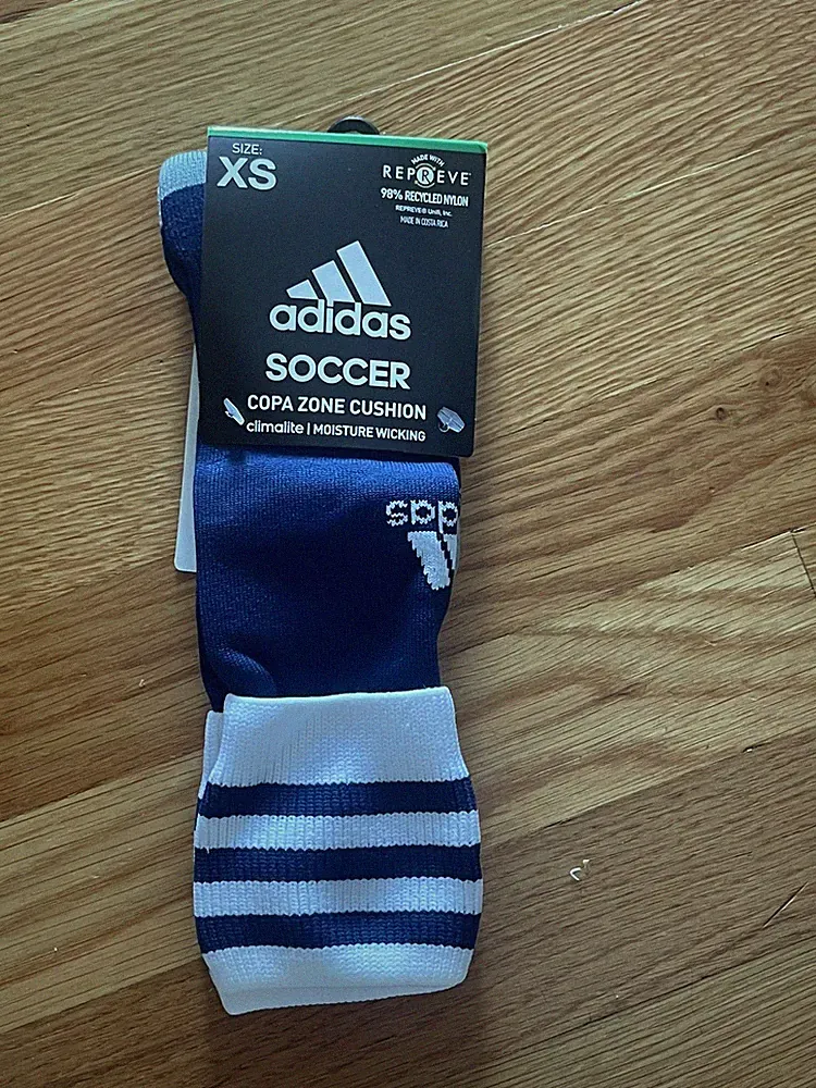 Adidas Copa Zone Soccer Socks 1 Pair Size X-Small Royal Blue Youth NEW