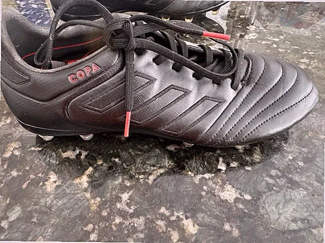 Adidas Cops Firm Ground Cleats Black Out With Red Accents Size 8.5