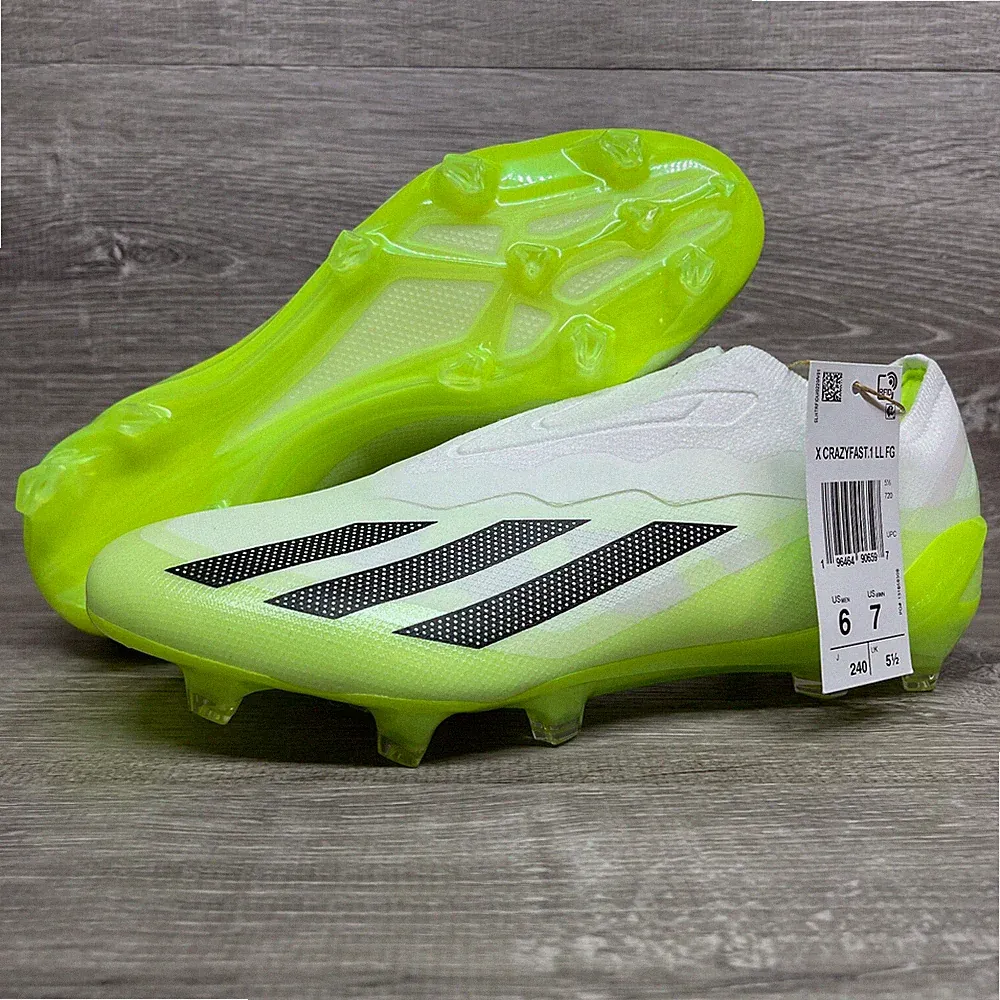 Adidas Crazyfast.1 LL FG Soccer Cleats Shoes Neon Green White Mens Size 6 GY7378