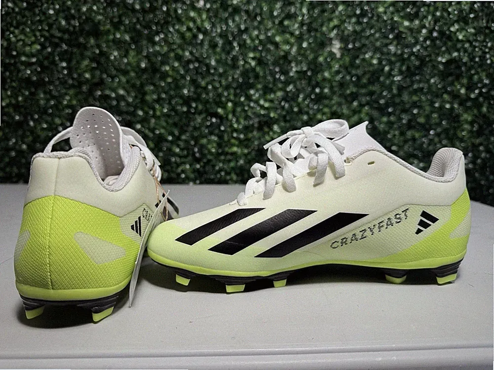 Adidas Crazyfast Soccer Cleats White Neon Green Size 5