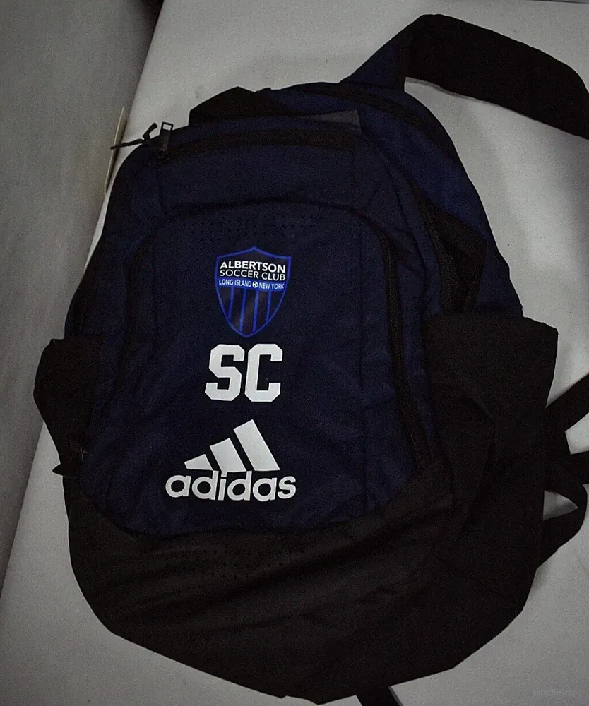 Adidas Defender Backpack Unisex Navy Blue Bag Soccer Club BRANDED Long Island