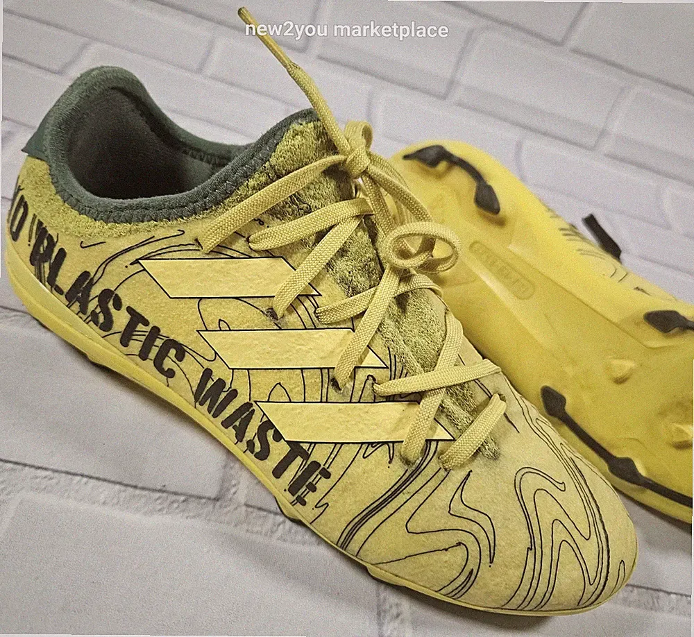 ADIDAS end plastic waste gamemode SOCCER CLEATS SHOES YELLOW HR1740 youth size 4