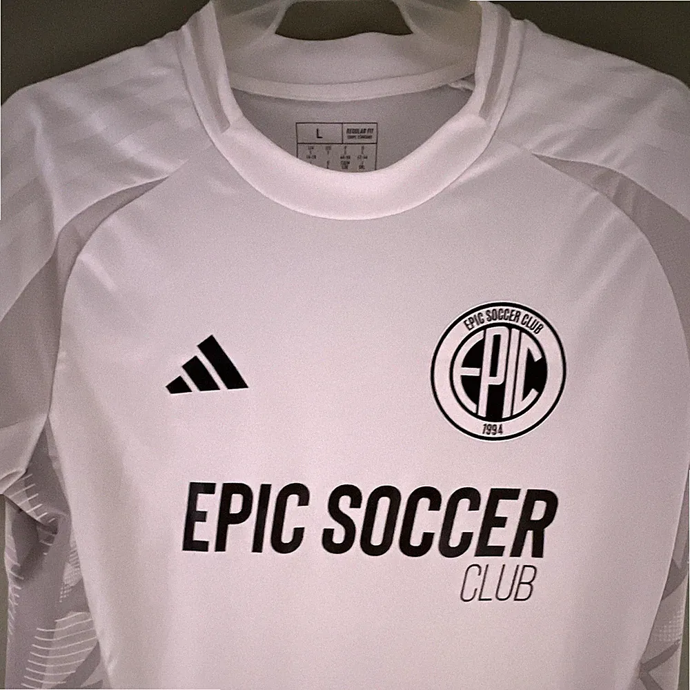 adidas Epic Soccer Club White Short Sleeve Polyester Soccer Jersey Size L