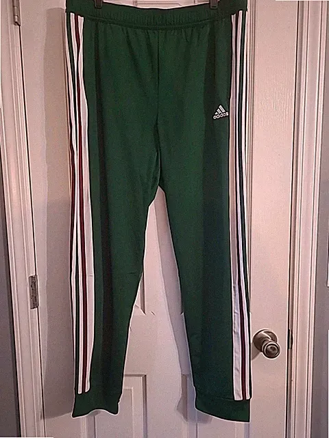 Adidas Essentials Nations Men's Size Medium Green Tricot Track Pants JE9628 New