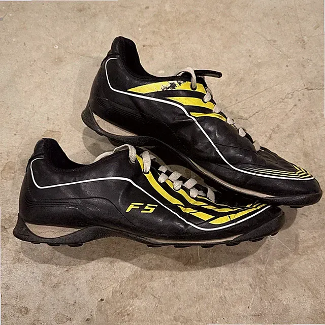 Adidas F5 2008 Boots Indoor Cleats Football Soccer Rare Black Yellow US 10
