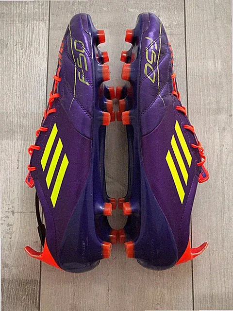 Adidas F50 Adizero Purple Football Soccer Cleats Leather US12 UK11 1/2 EUR46 2/3