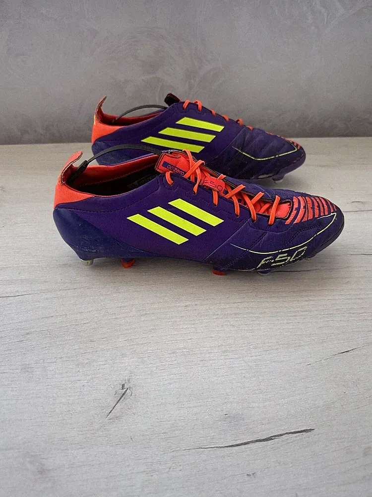 Adidas F50 Adizero Purple Leather Football Soccer Cleats US10 UK9 1/2 EUR44