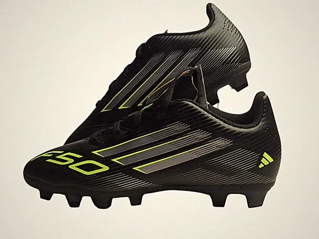 Adidas F50 Club FG Junior Soccer Cleats Black Green Size 2 Youth New in Box