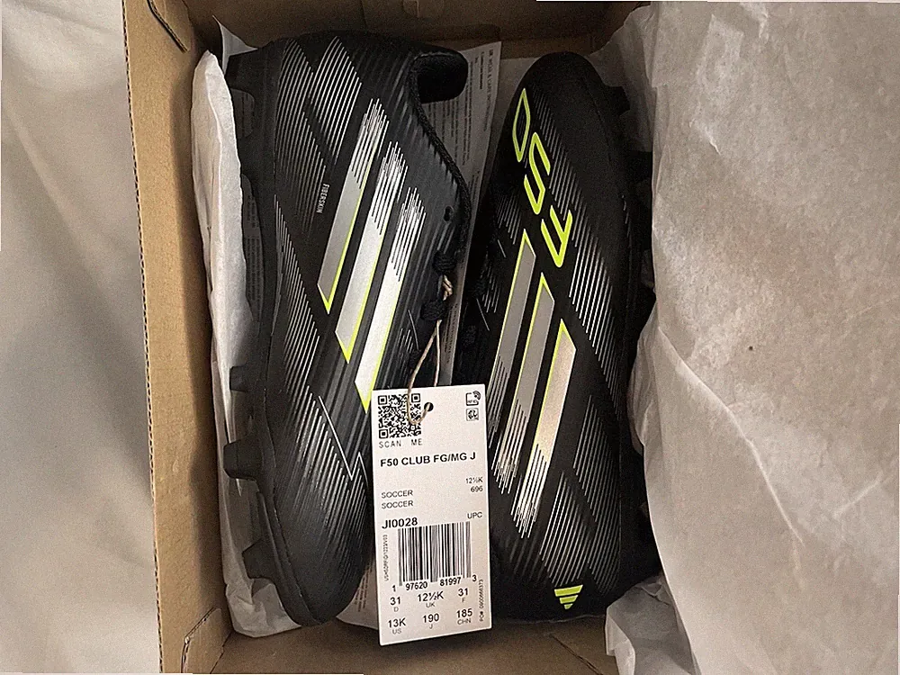 adidas F50 Club FG/MG Boys' Youth Soccer Cleats Black US 13K