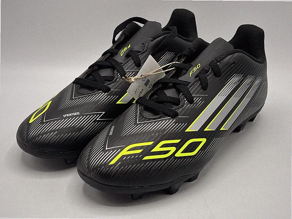 Adidas F50 Club FG/MG J Youth Size 5.5Y Soccer Cleats Black Neon Yellow JI0028