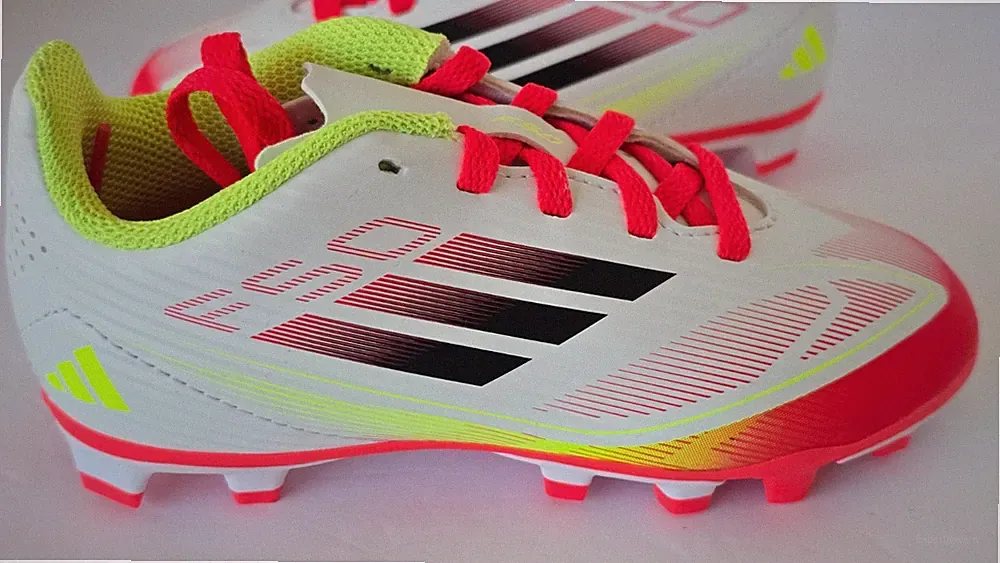 Adidas F50 Club FG/MG Kid's Soccer Shoes Cleats Youth Sz 10.5 K White/Red IE1309