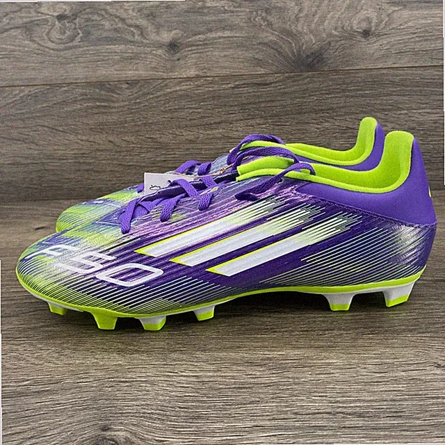 Adidas F50 Club FG/MG Mens Soccer Cleats Purple Lucid Lemon IF0696 Size 10.5 NEW