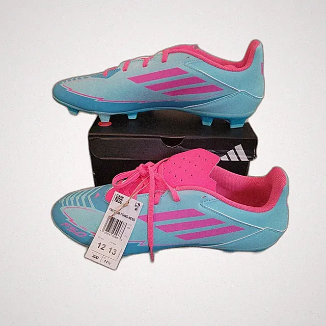 Adidas F50 Club FG/MG Messi Soccer Cleats Aqua Pink Men's 12
