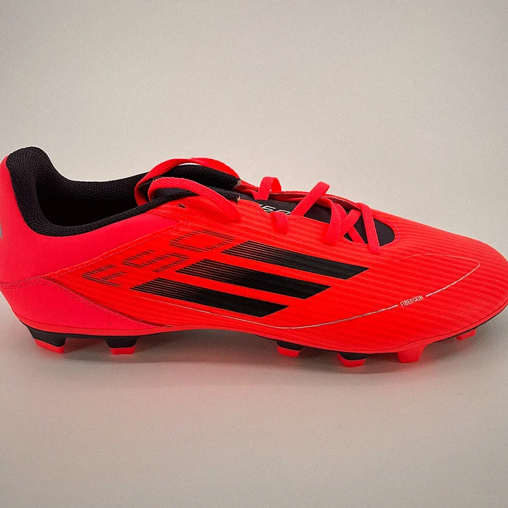 Adidas F50 Club FxG Mens Size 12 Red Black Outdoor Running Lace Up Soccer Cleats