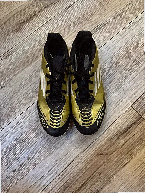 adidas F50 Club Messi Flexible Ground J Soccer Cleats Gold/Black IG9319