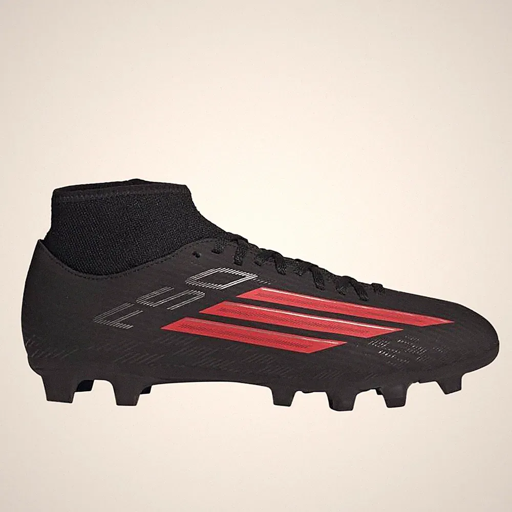 adidas F50 Club Mid Cut Firm Ground Multi Ground Soccer Cleats Mens Black, Red