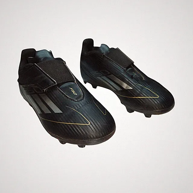 Adidas F50 Club VEL FxG J Soccer Cleats Black Gold IF1387 Kids Size 12.5K