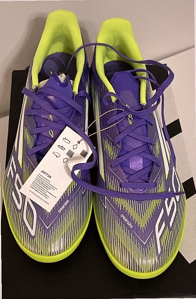Adidas F50 ELITE AG Men's Soccer Cleats Purple Lemon Sz10.5 NWT