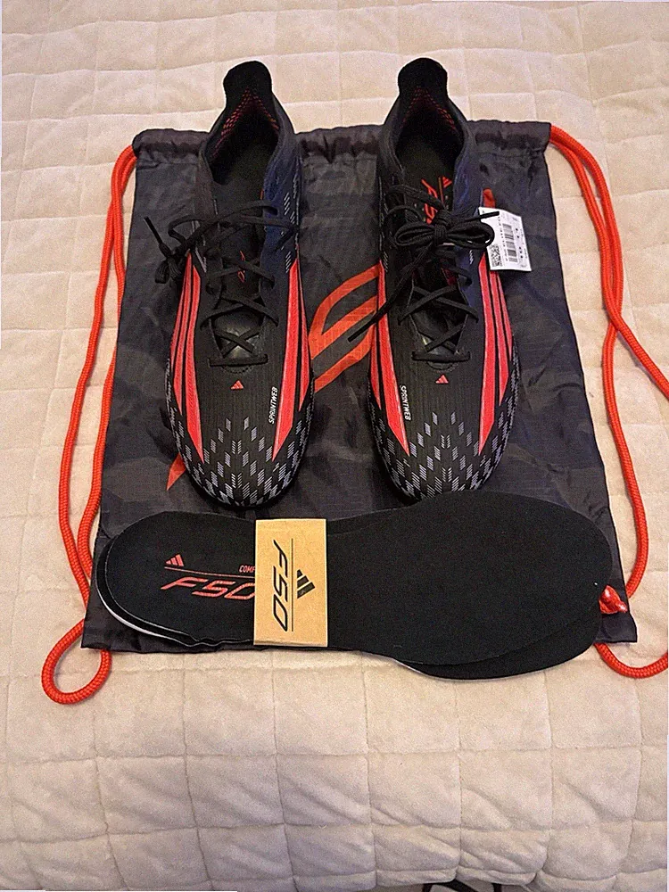 Adidas F50 Elite FG Core Black Red Soccer Cleats Men’s Size 10