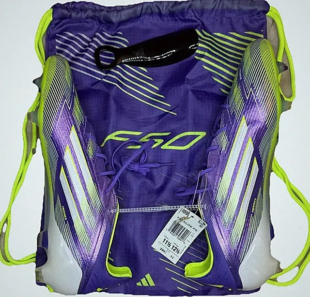 Adidas F50 Elite FG Firm Ground Soccer Cleats Men’s Size 11.5 Purple JH7615 BAG