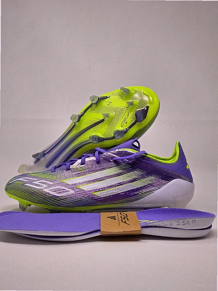 Adidas F50 Elite FG Firm Ground Soccer Cleats Purple Green Men’s Sz 4 JH7615 New