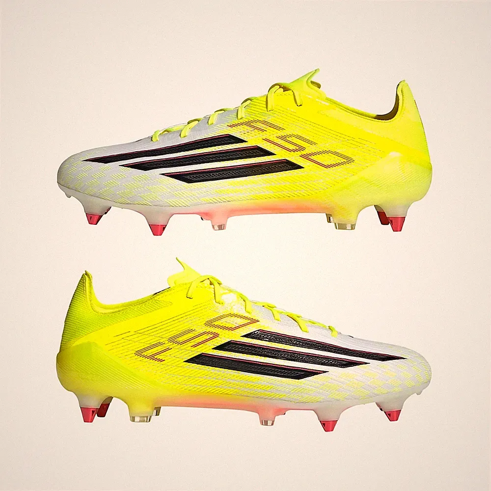 adidas F50 Elite FG Kid's Soccer Cleats Size 3.5 Solar Yellow Black Lucid Red