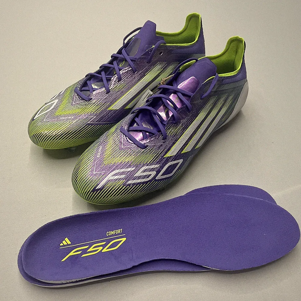 adidas F50 Elite FG Soccer Cleats Men's Size 7.5 JH7615 Purple / White / Lemon