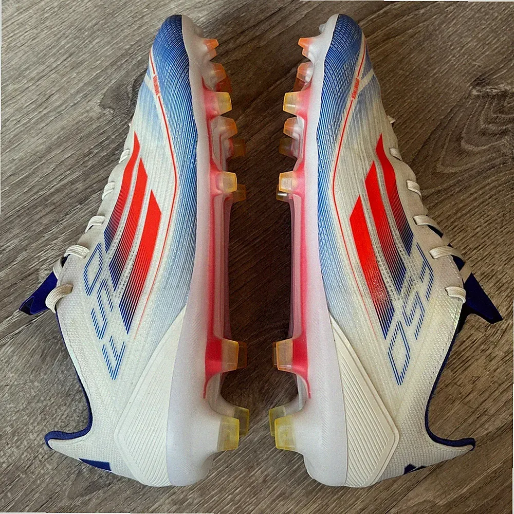 Adidas F50 Elite FG Soccer Cleats Mens 9 White Solar Red Blue IE0596 Speed Boot