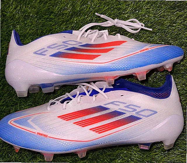 ADIDAS F50 Elite FG Soccer Cleats Mens Size 12.5 White Red Blue IF8818