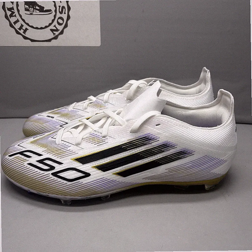 Adidas F50 Elite FGJ Soccer Cleats Lace-Up Low Top White/Gold/Purple JH7713 Sz 6
