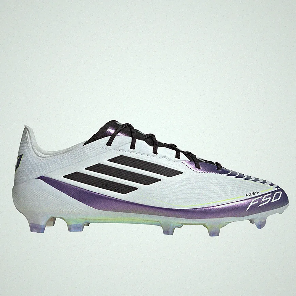adidas F50 Elite Firm Ground Messi Soccer Cleats Mens Black, White Sneakers Athl