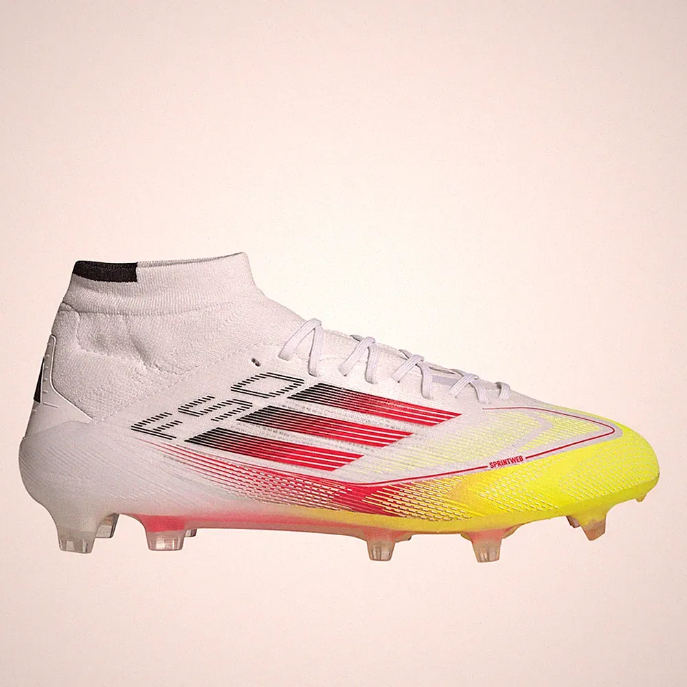 adidas F50 Elite Firm Ground Mid Soccer Cleats Womens White Sneakers Athletic Sh