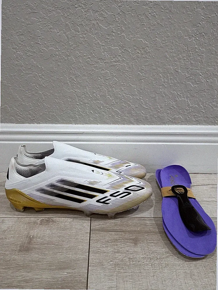 adidas F50 Elite Laceless FG Mens 12.5 Soccer Cleats White Gold Metallic JH7625