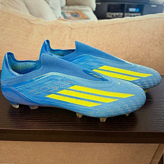 Adidas F50 Elite Laceless FG Soccer Cleats – Blue/Yellow – Men’s Size 9.5