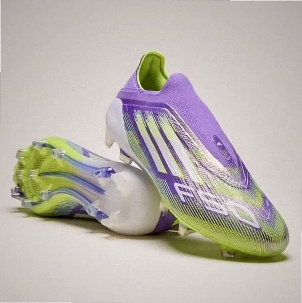 Adidas F50 Elite Laceless FG Soccer Cleats Purple/Lucid Lemon JH7628