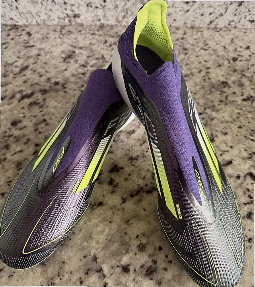 Adidas F50 Elite Laceless Firm Ground Soccer Cleats Purple Lucid Lemon Men's 12