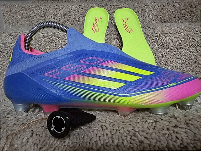 Adidas F50 Elite Laceless SG Soccer Cleat Blue Fusion Lucid Lemon IE1278 Sz 5