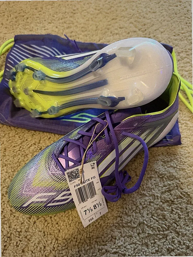 Adidas F50 Elite Men’s Cleats Size 7.5 BNWT Purple Green