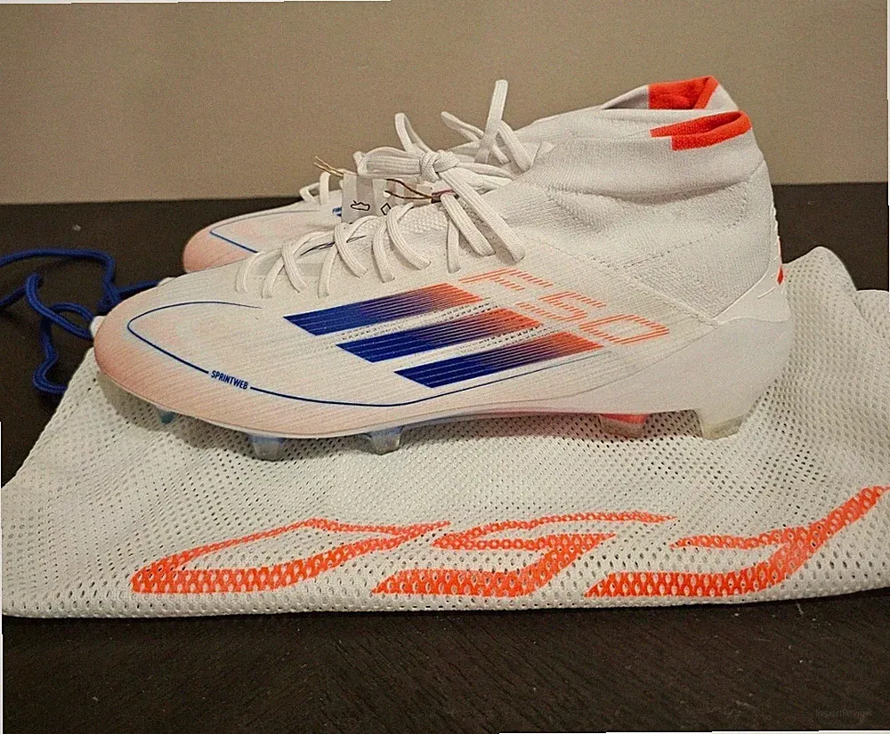 adidas F50 Elite Mid-Cut FG Soccer Cleats Women Size 5.5 ID9203 White Blue Red