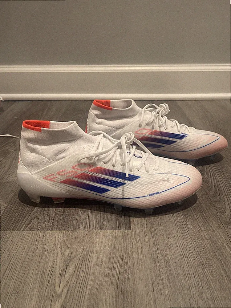 Adidas F50 Elite Mid FG Size 8 Womens White Blue Soccer Cleats