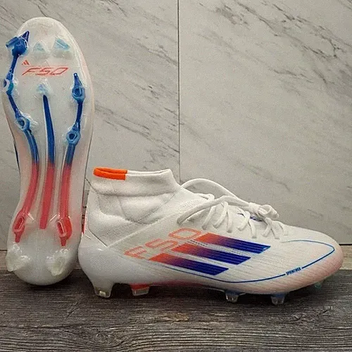 Adidas F50 Elite Mid FG Soccer Cleats White Blue Red ID9203 Women's Size 12
