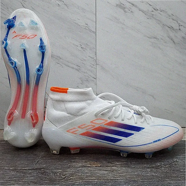 Adidas F50 Elite Mid FG Soccer Cleats White Blue Red ID9203 Women's Size 7 Shoes